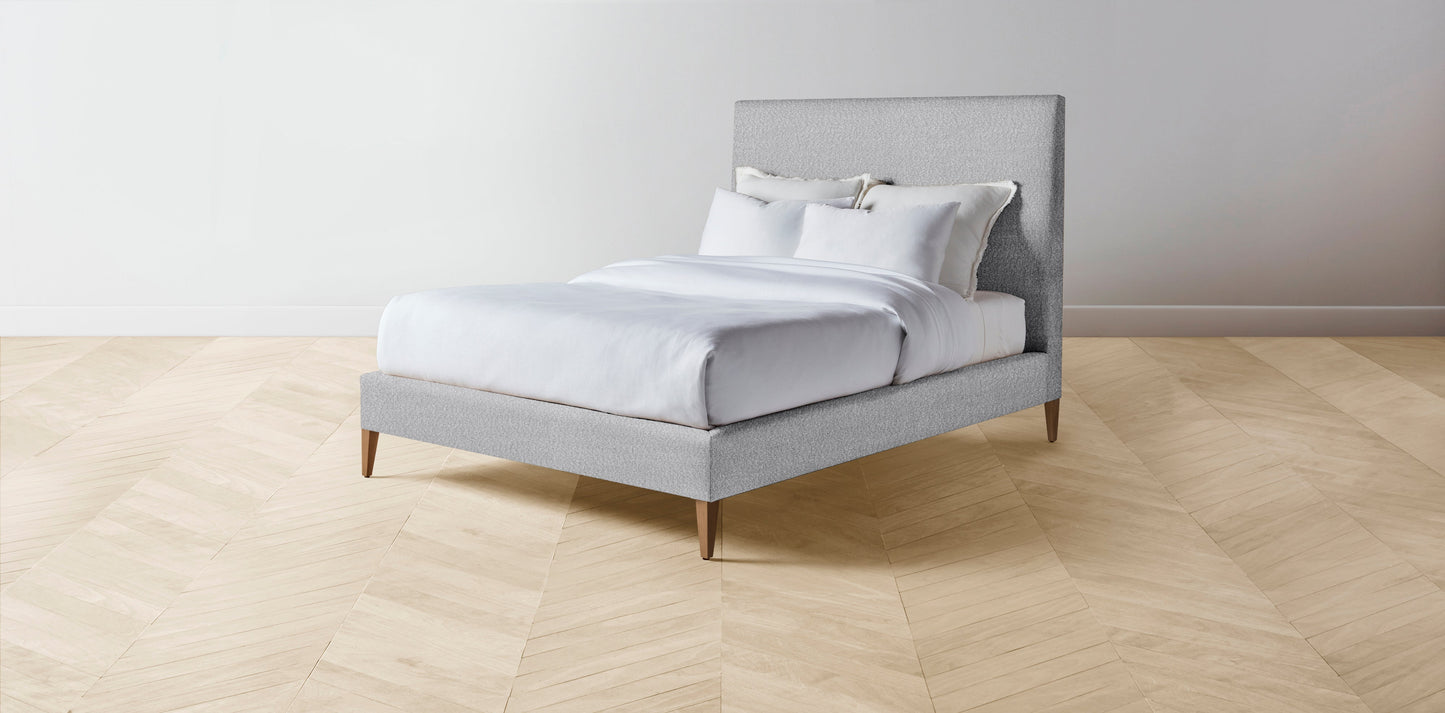The Essex - Italian Bouclé Waterfall Bed - 50" Headboard - Muslin on reverse