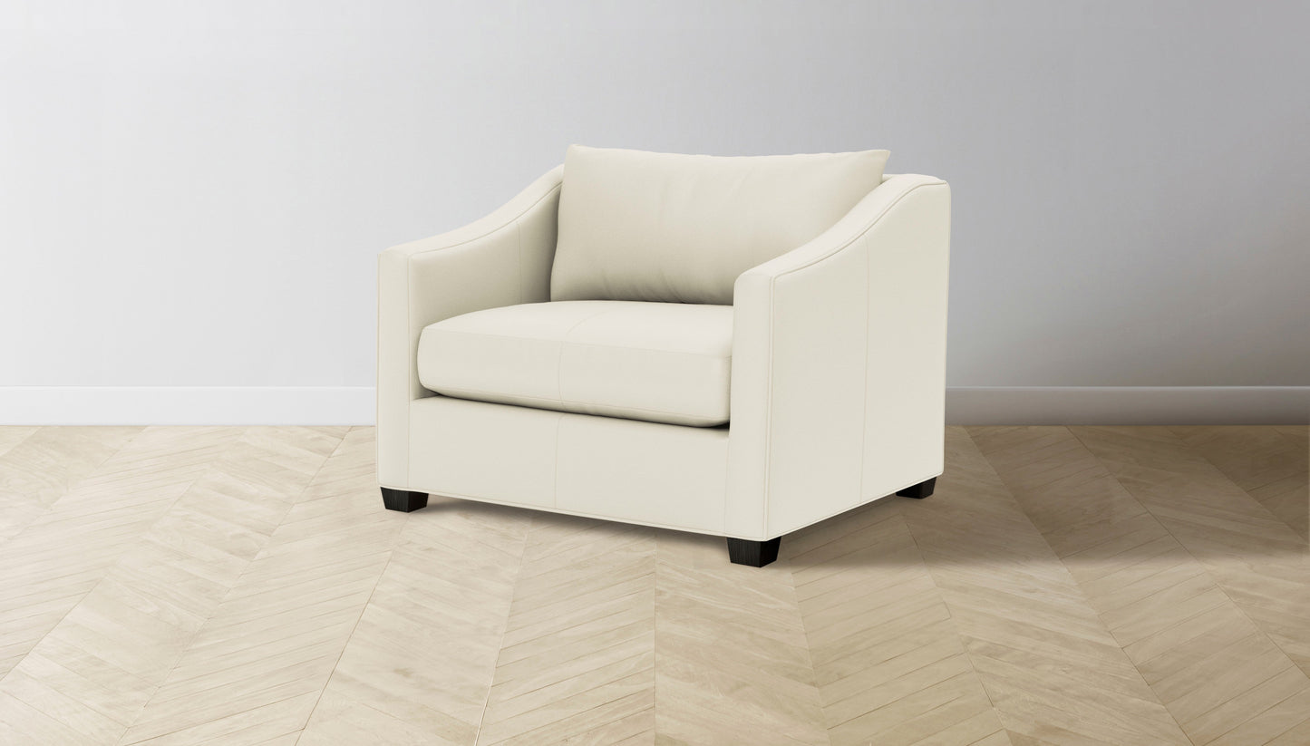The Sullivan - Pebbled Leather Swan Chair and a Half