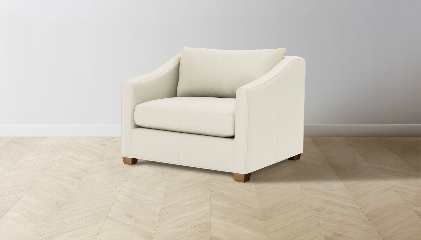 The Sullivan - Pebbled Leather Swan Chair and a Half