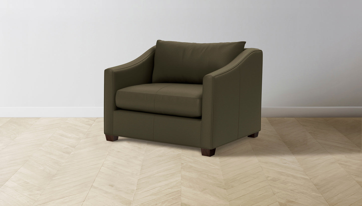 The Sullivan - Pebbled Leather Truffle Chair and a Half