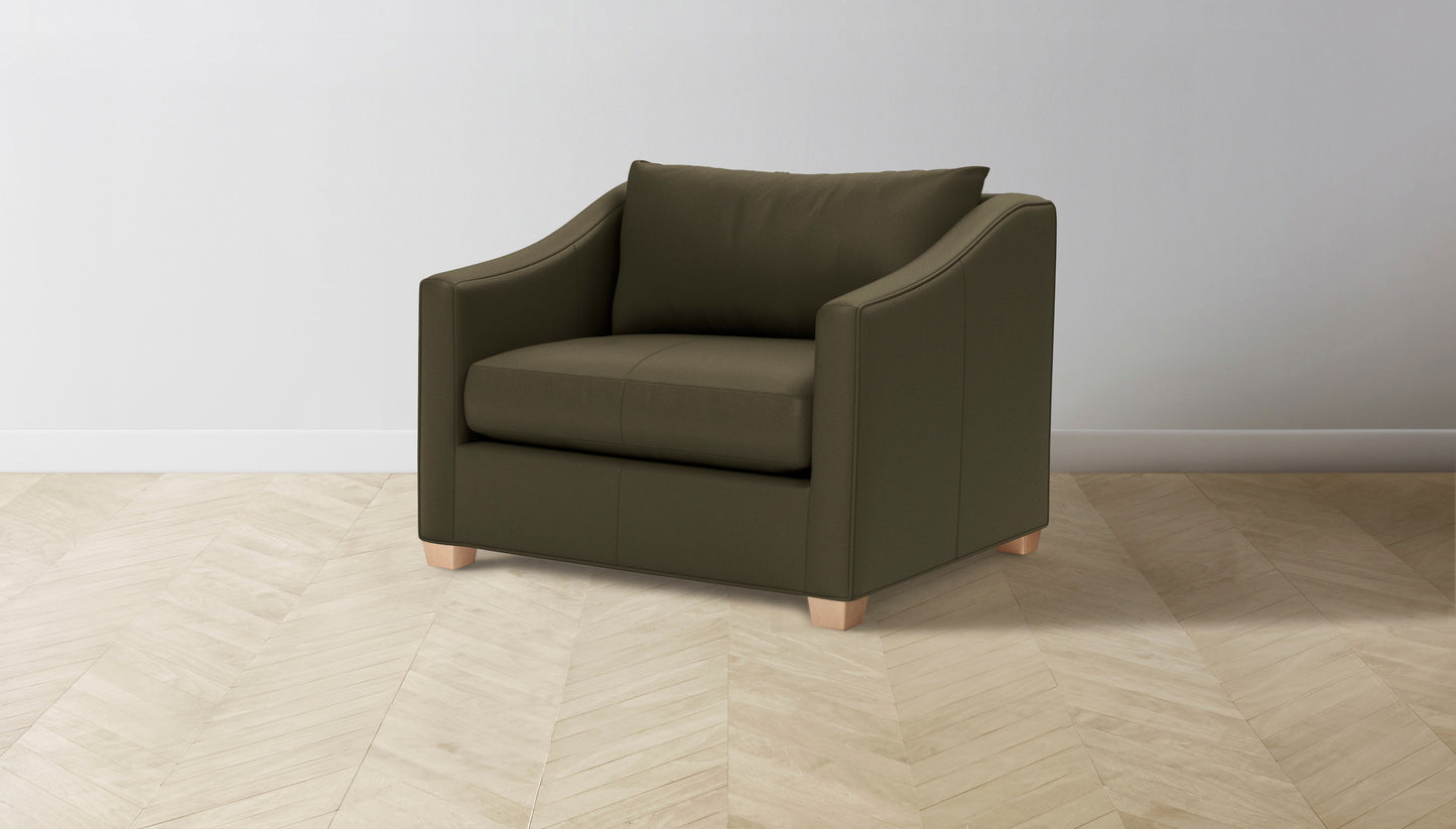 The Sullivan - Pebbled Leather Truffle Chair and a Half