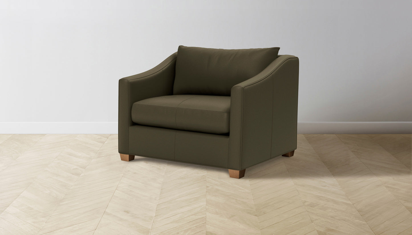 The Sullivan - Pebbled Leather Truffle Chair and a Half