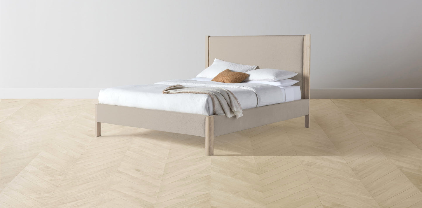 The Thompson - Performance Bouclé Morel Bed - 48" Headboard - Upholstered on reverse