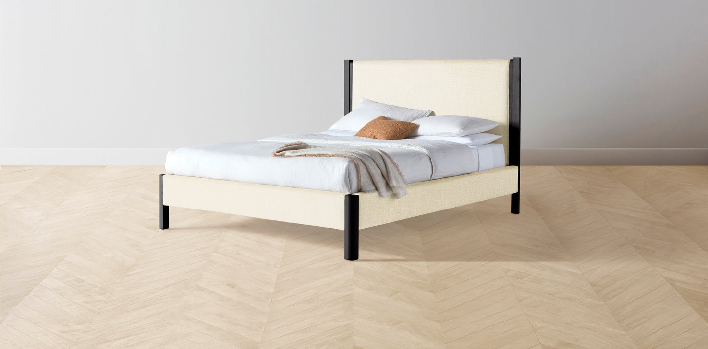 The Thompson - Performance Woven Chenille Desert Bed - 48" Headboard - Muslin on reverse
