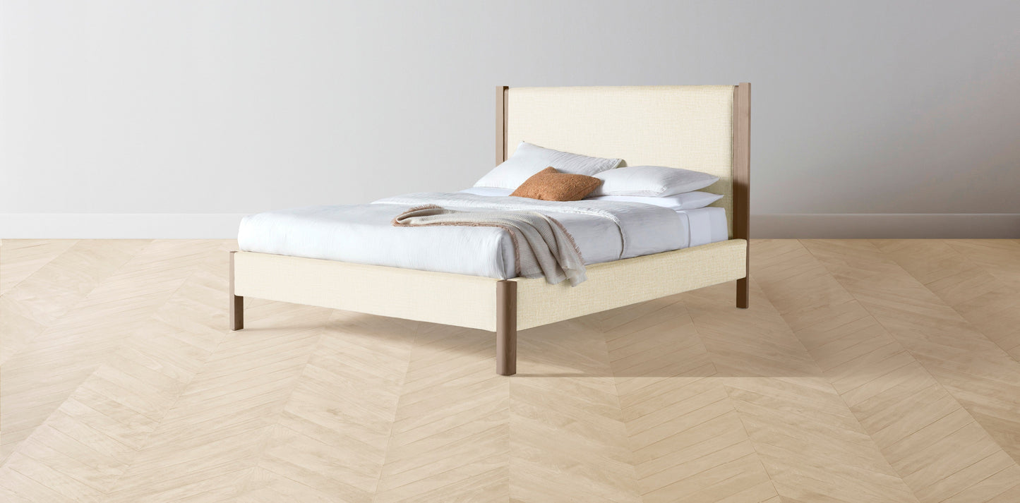 The Thompson - Performance Woven Chenille Desert Bed - 48" Headboard - Muslin on reverse