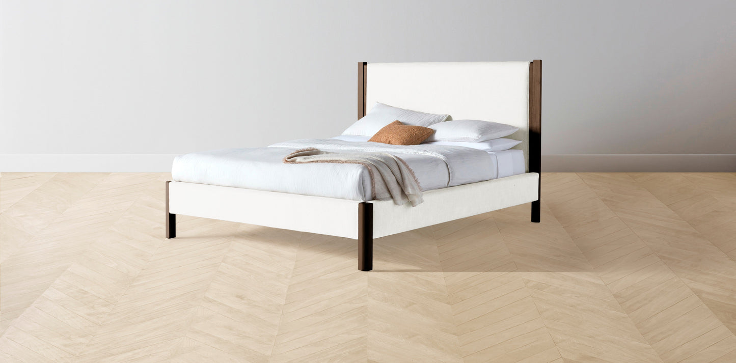 The Thompson - Performance Woven Chenille Lace Bed - 48" Headboard - Muslin on reverse
