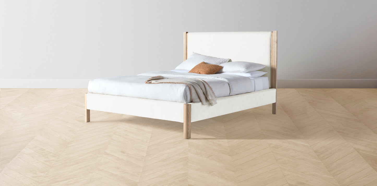 The Thompson - Performance Woven Chenille Lace Bed - 48" Headboard - Muslin on reverse