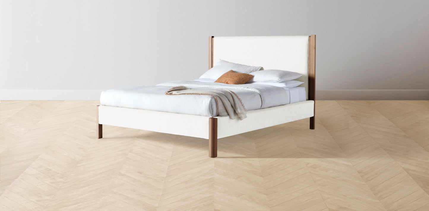 The Thompson - Performance Woven Chenille Lace Bed - 48" Headboard - Muslin on reverse