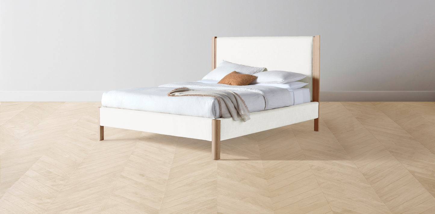 The Thompson - Performance Woven Chenille Lace Bed - 48" Headboard - Muslin on reverse