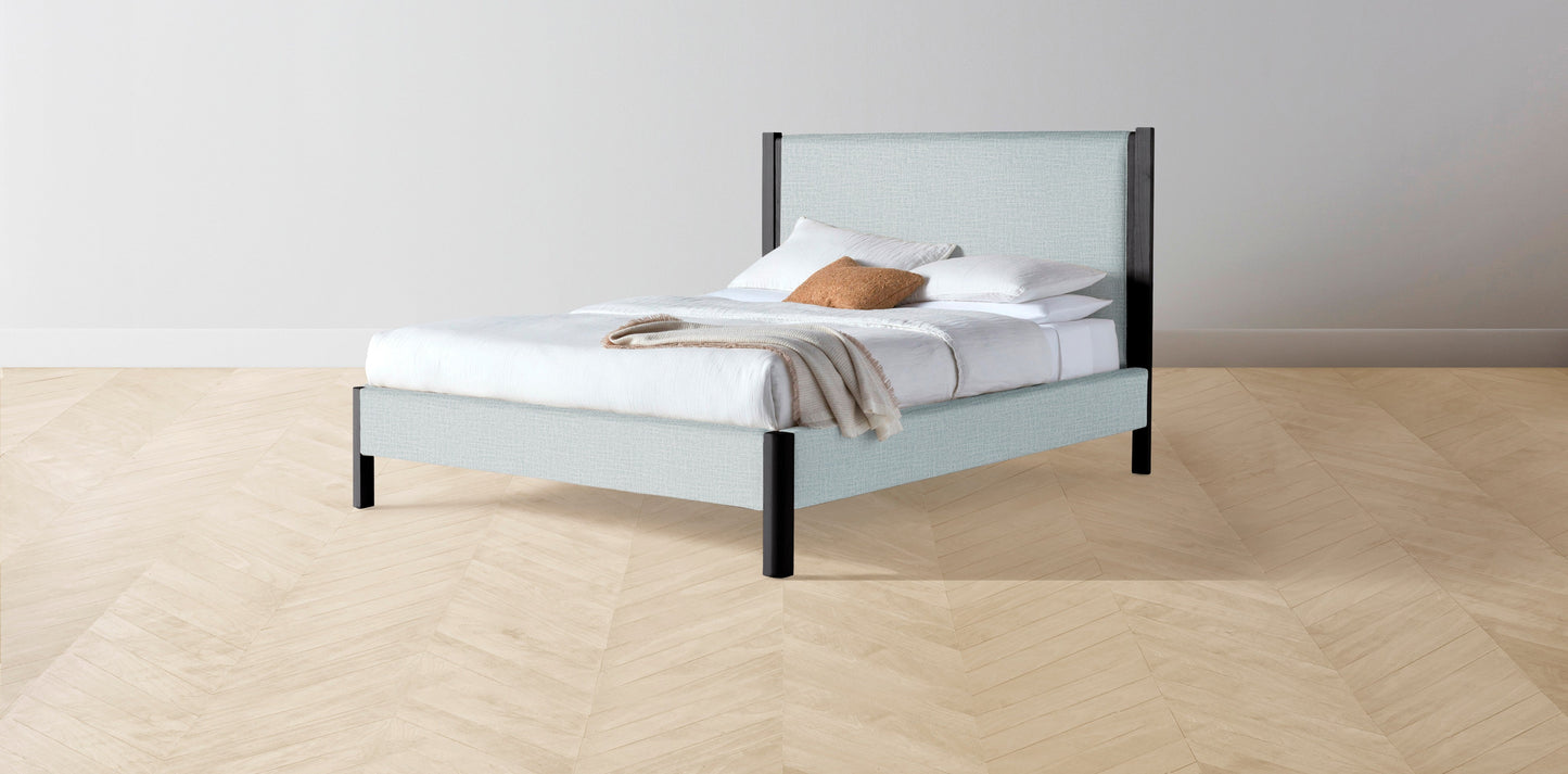 The Thompson - Performance Woven Chenille Rain Bed - 48" Headboard - Muslin on reverse