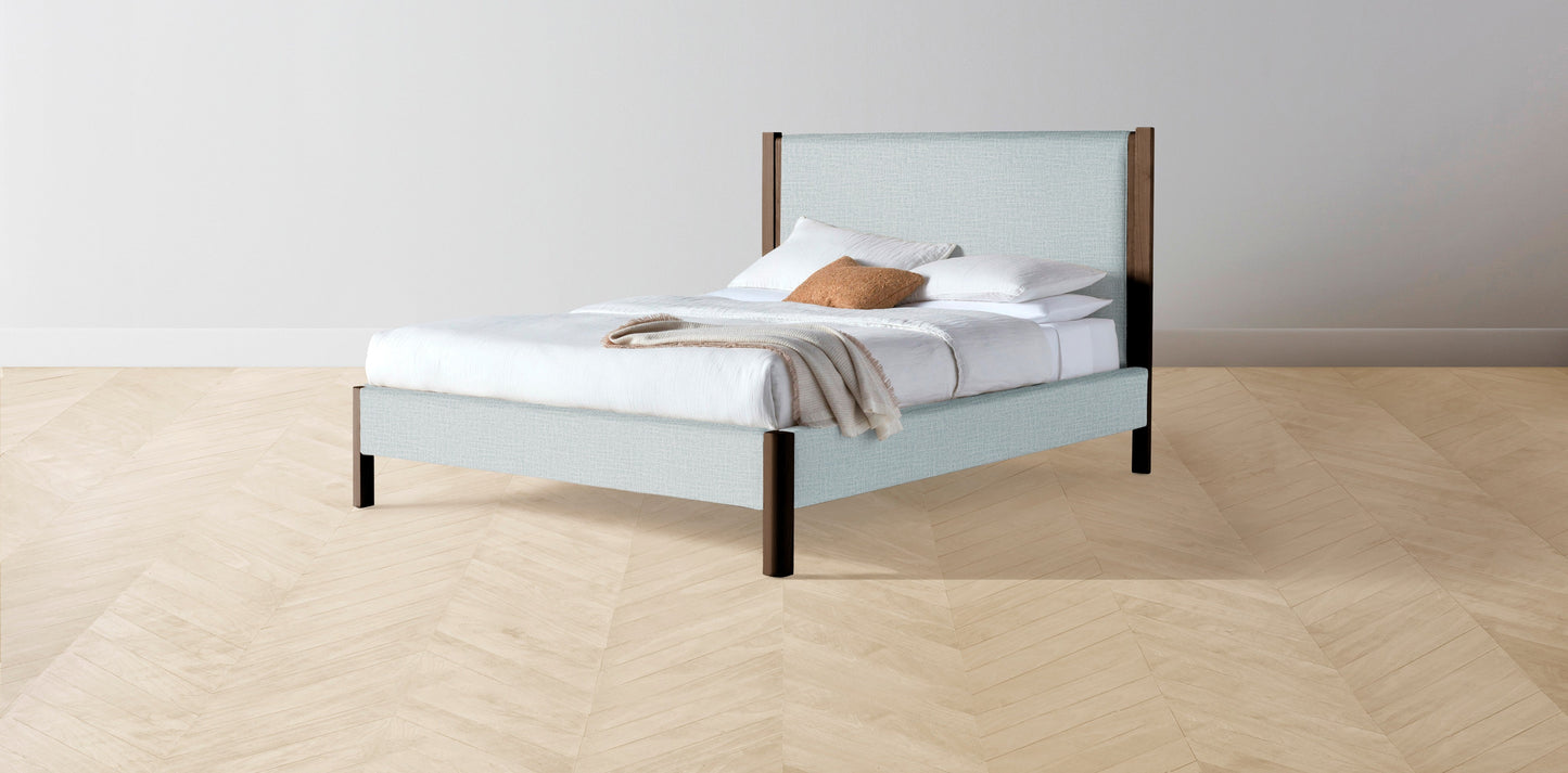 The Thompson - Performance Woven Chenille Rain Bed - 48" Headboard - Muslin on reverse
