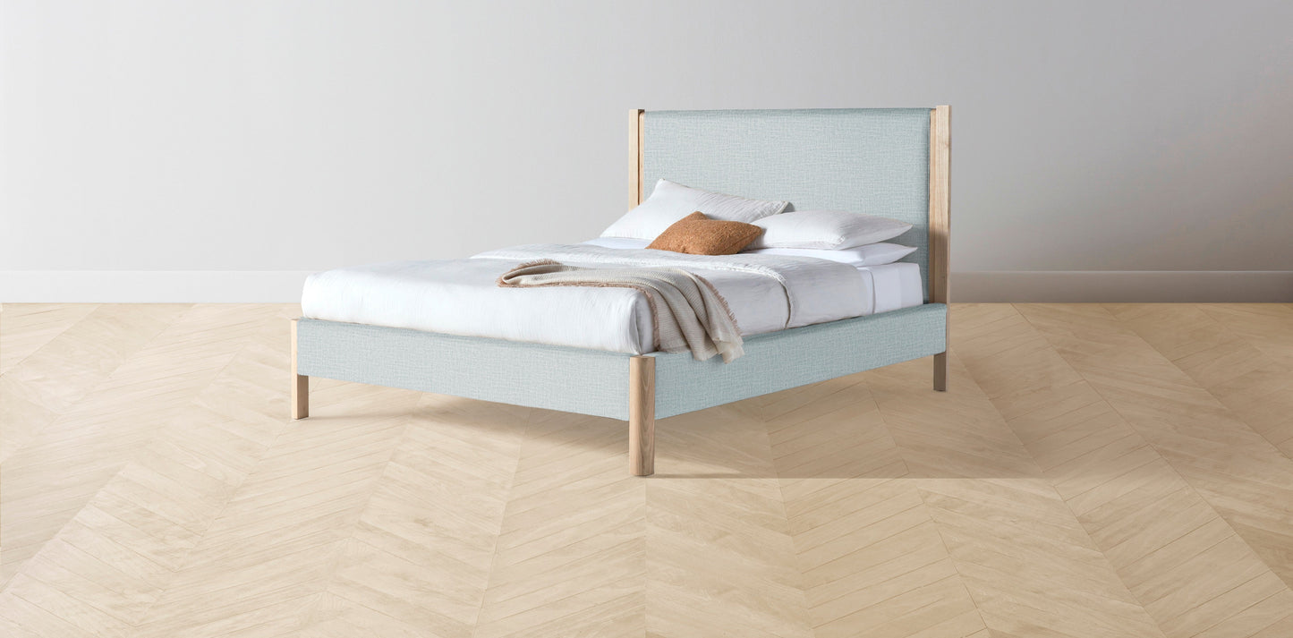 The Thompson - Performance Woven Chenille Rain Bed - 48" Headboard - Muslin on reverse