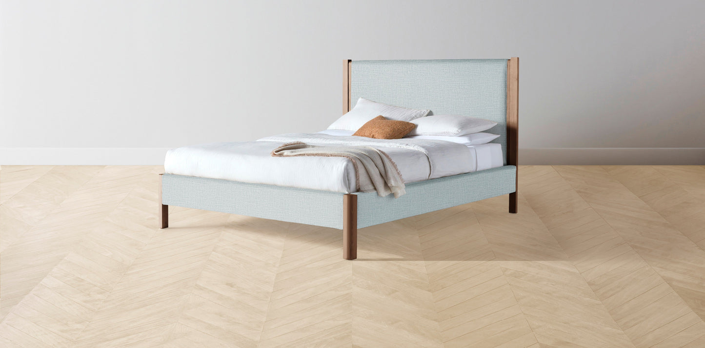 The Thompson - Performance Woven Chenille Rain Bed - 48" Headboard - Muslin on reverse