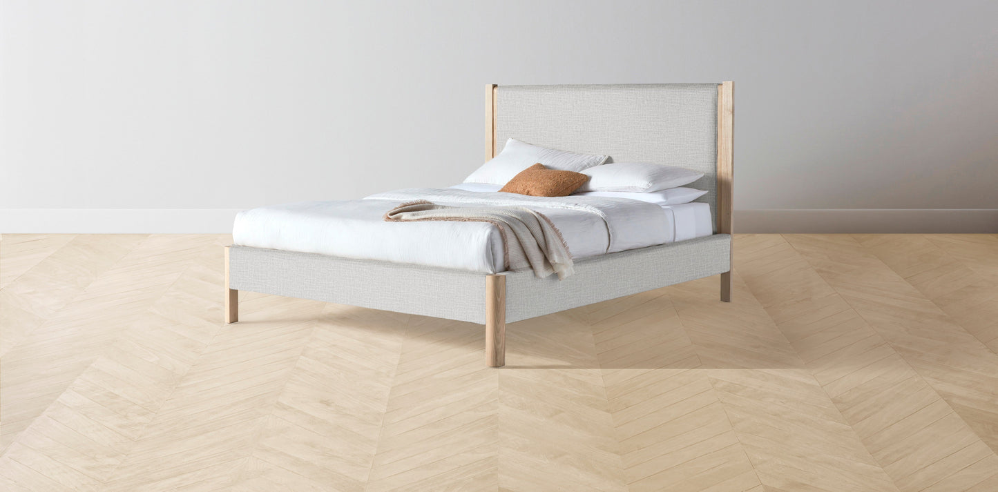 The Thompson - Performance Woven Chenille Steel Bed - 48" Headboard - Upholstered on reverse