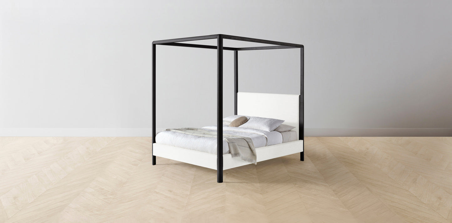 The Thompson - Performance Woven Chenille Lace Canopy Bed - 48" Headboard - Upholstered on reverse