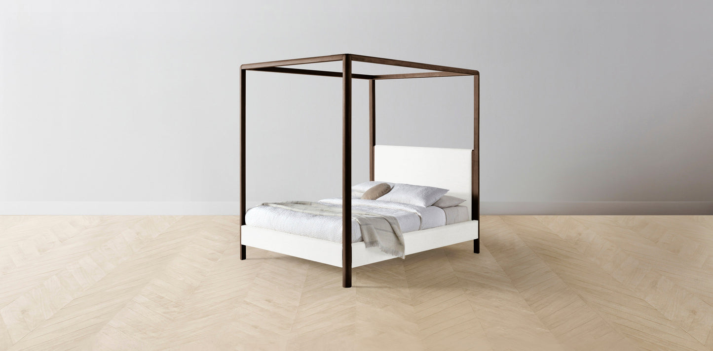 The Thompson - Performance Woven Chenille Lace Canopy Bed - 48" Headboard - Upholstered on reverse