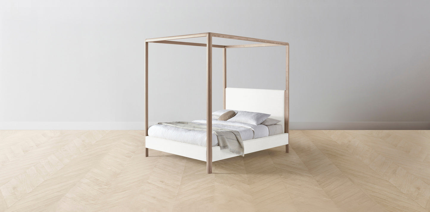 The Thompson - Performance Woven Chenille Lace Canopy Bed - 48" Headboard - Upholstered on reverse