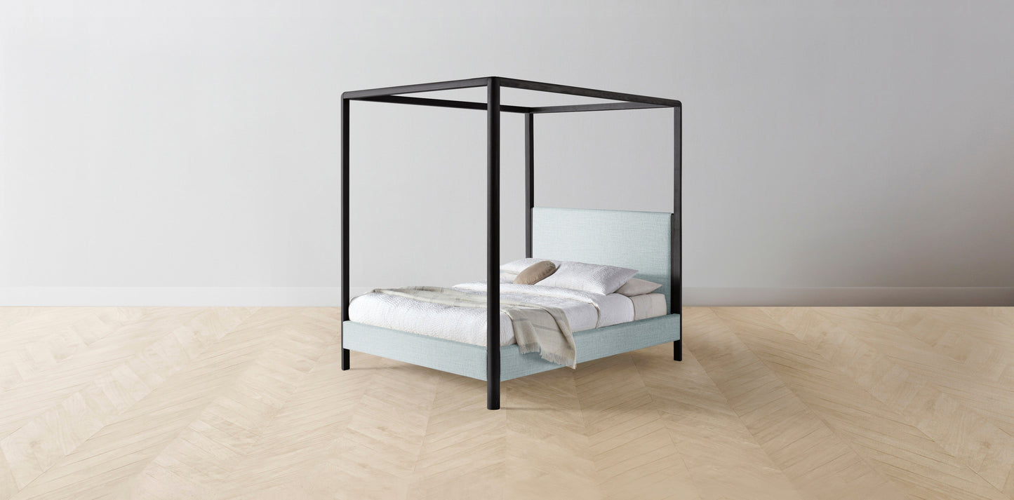 The Thompson - Performance Woven Chenille Rain Canopy Bed - 48" Headboard - Upholstered on reverse