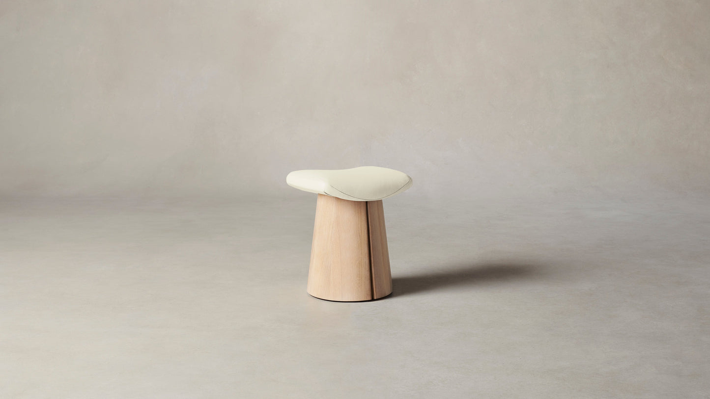 The Weston - Pebbled Leather Swan Accent Stool