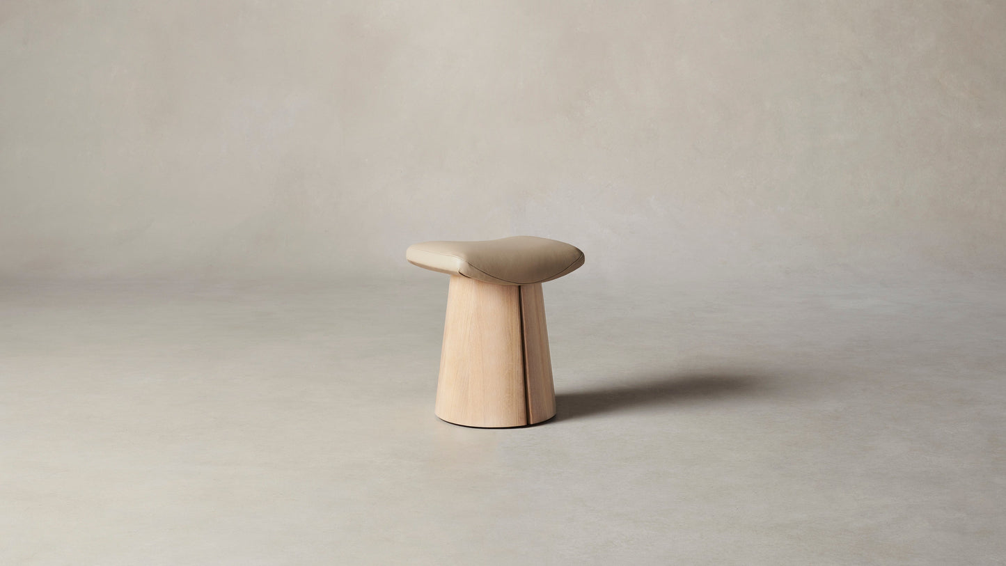 The Weston - Pebbled Leather Stone Stool