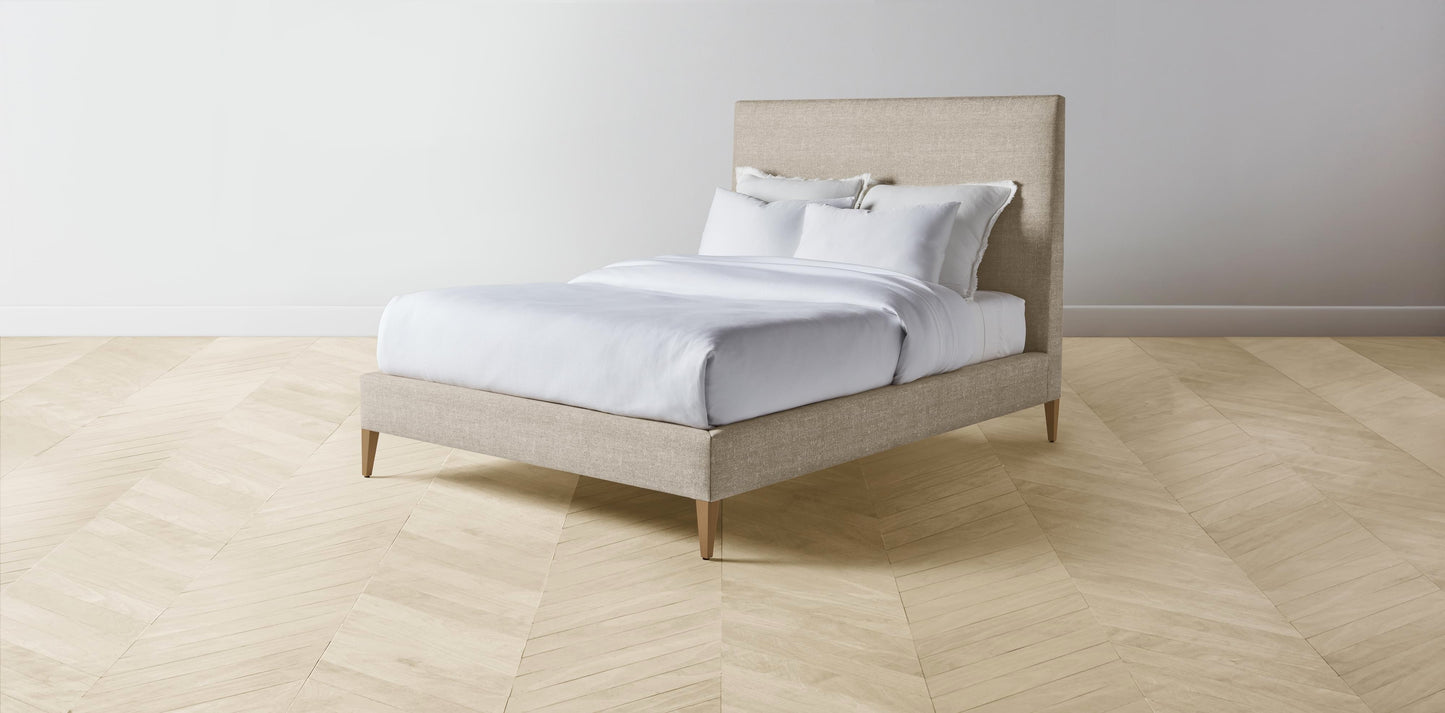 The Essex  - Merino Wheat Bed - 60" Headboard - Upholstered on reverse