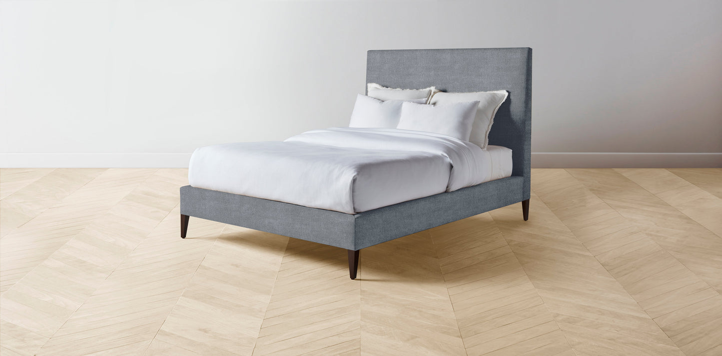 The Essex  - Performance Melange Weave Aegean Bed - 56" Headboard - Upholstered on reverse