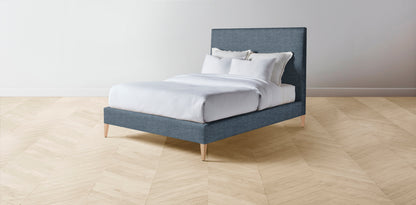 The Essex  - Performance Stonewashed Linen Chambray Bed - 50" Headboard - Muslin on reverse