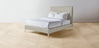 The Essex  - Performance Stonewashed Linen Dew Bed - 50" Headboard - Muslin on reverse